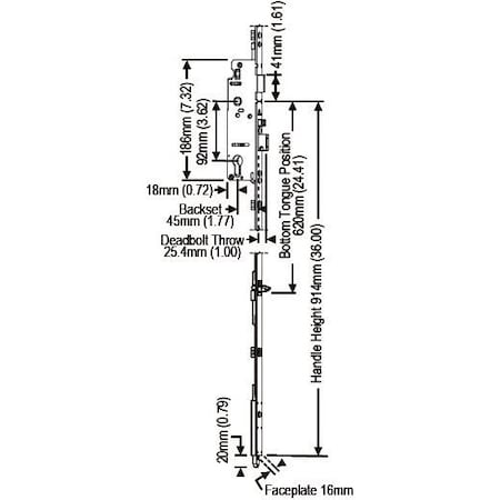 Strybuc Manual Tongue Shootbolt Ext 850-8778107